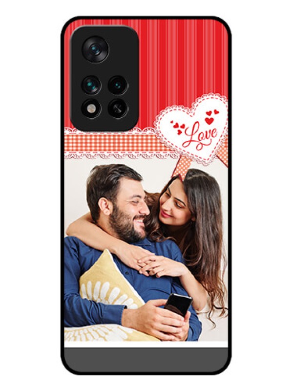Custom Xiaomi 11i Hypercharge 5G Custom Metal Phone Case - Red Love Pattern Design