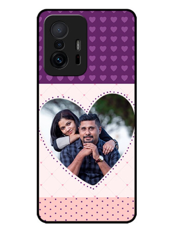 Custom Xiaomi 11T Pro 5G Custom Metal Phone CaseViolet Love Dots Design