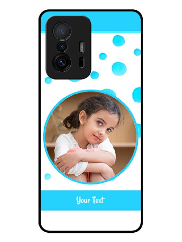 Custom Xiaomi 11T Pro 5G Custom Metal Phone CaseBlue Bubbles Pattern Design