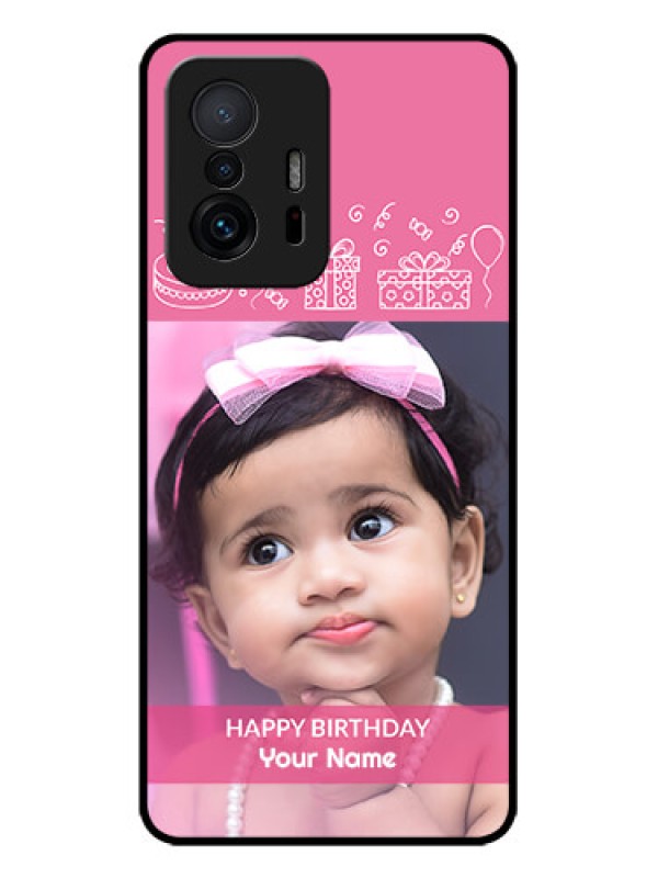 Custom Xiaomi 11T Pro 5G Custom Metal Phone CaseWith Birthday Line Art Design
