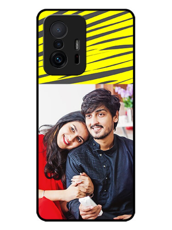 Custom Xiaomi 11T Pro 5G Custom Metal Phone CaseYellow Abstract Design