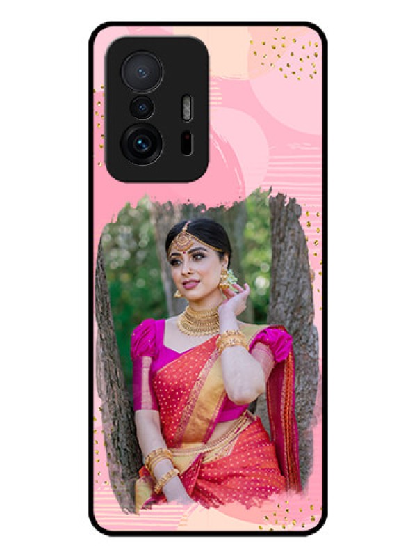 Custom Xiaomi 11T Pro 5G Custom Metal Phone CaseGold Glitter Splash Design