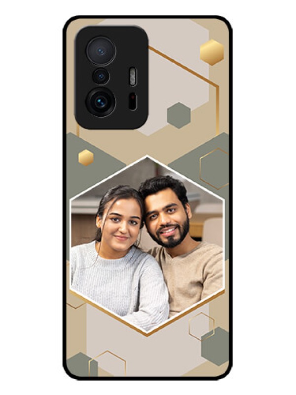 Custom Xiaomi 11T Pro 5G Custom Metal Phone CaseStylish Hexagon Pattern Design