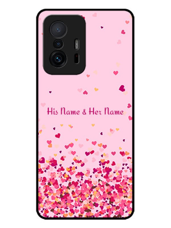 Custom Xiaomi 11T Pro 5G Custom Metal Phone CaseFloating Hearts Design