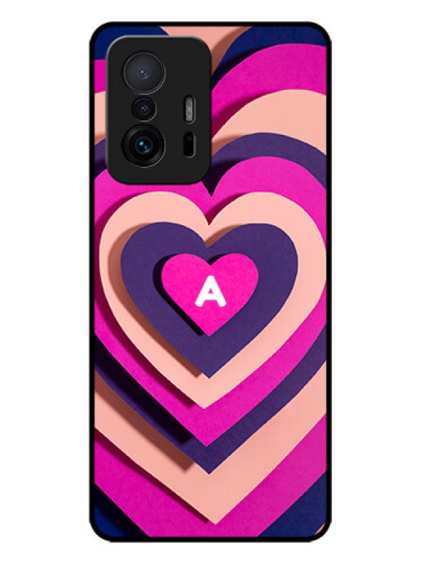 Custom Xiaomi 11T Pro 5G Custom Metal Phone CaseCute Heart Pattern Design