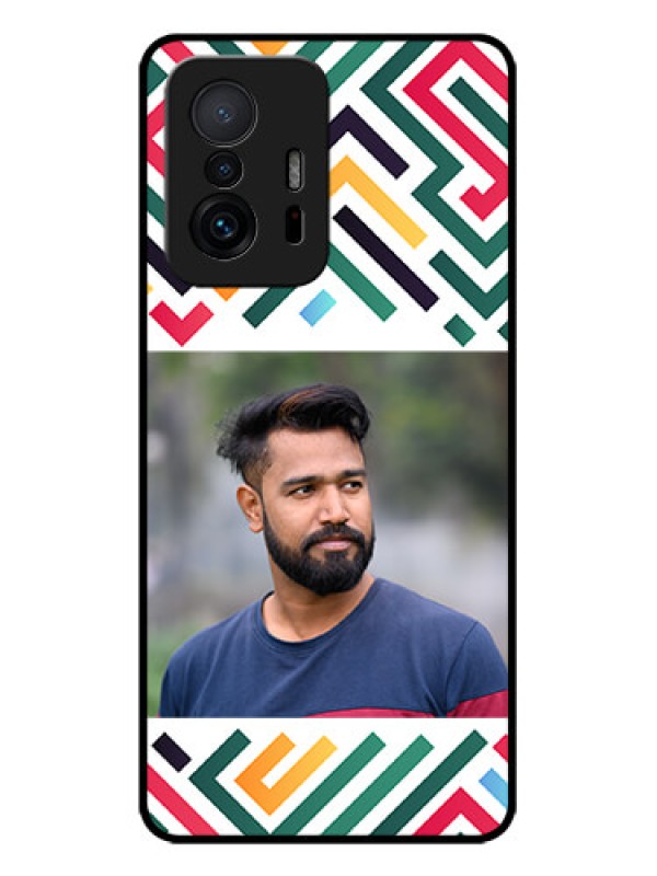 Custom Xiaomi 11T Pro 5G Custom Metal Phone CaseColorful Maze Pattern Design
