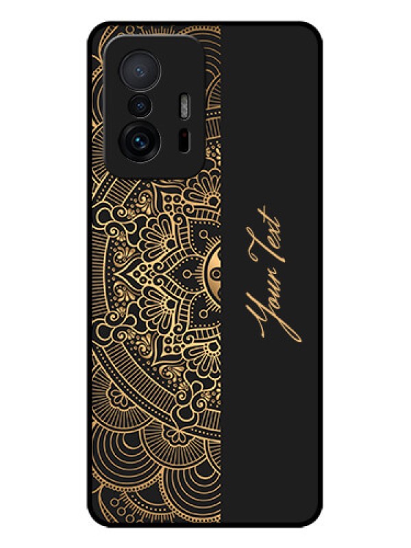 Custom Xiaomi 11T Pro 5G Custom Metal Phone CaseMandala Art With Custom Text Design