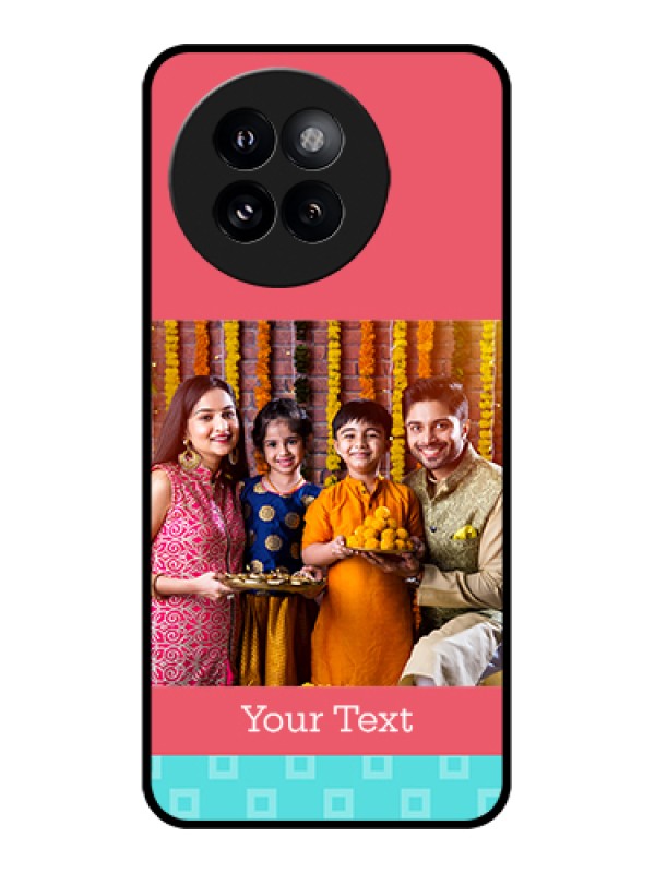 Custom Xiaomi 14 Civi Custom Metal Phone Case - Peach and Blue Color Design