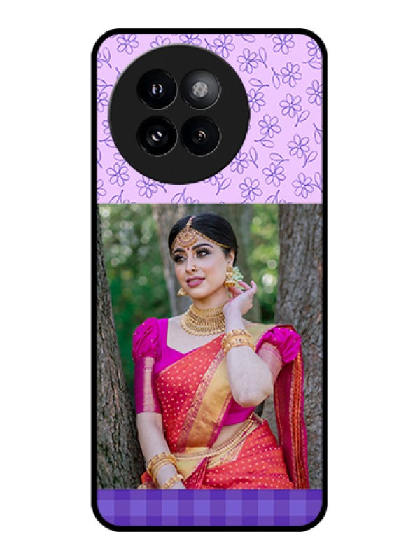 Custom Xiaomi 14 Civi Custom Metal Phone Case - Purple Floral Design