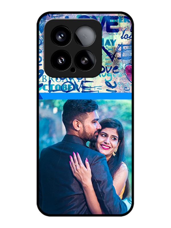 Custom Xiaomi 15 5G Custom Metal Phone Case - Line Art Pattern With Custom Name Design