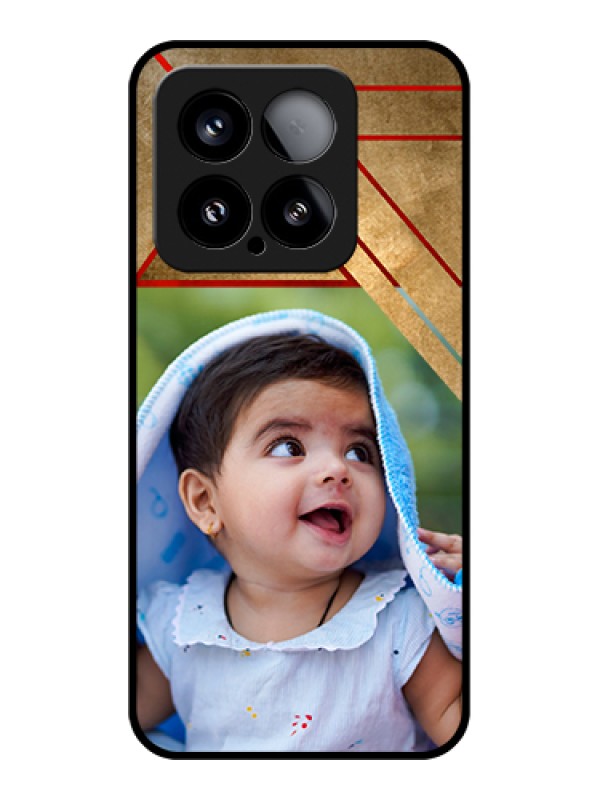 Custom Xiaomi 15 5G Custom Metal Phone Case - Peach and Blue Color Design