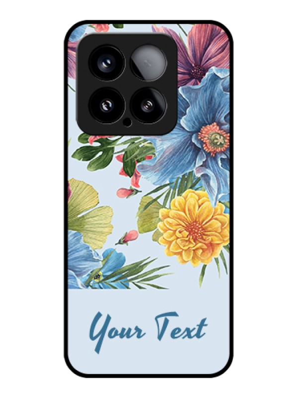 Custom Xiaomi 15 5G Custom Metal Phone Case - Water Color Design With Bird Icons