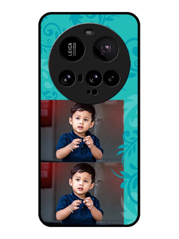 Custom Xiaomi 15 Ultra 5G Custom Metal Phone CaseCurved Line Art With Blue And White Design