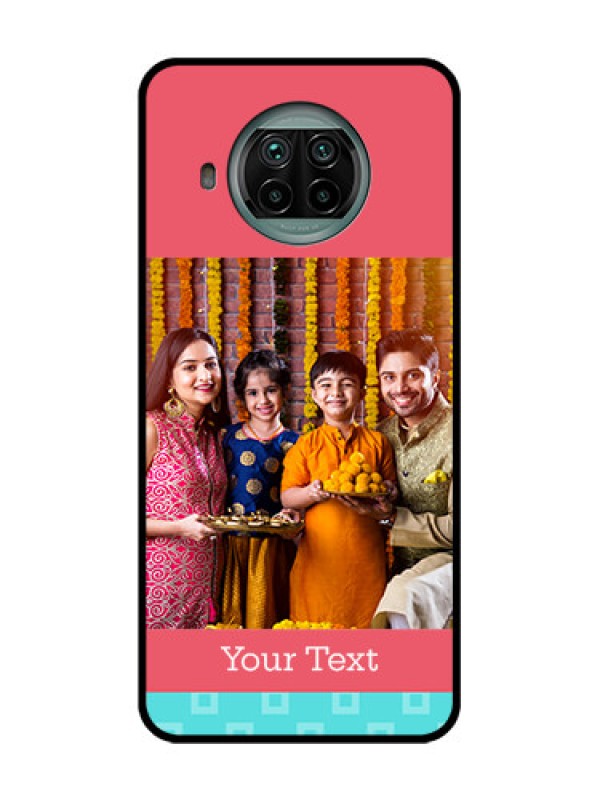 Custom Xiaomi Mi 10I 5G Custom Metal Phone Case - Peach and Blue Color Design