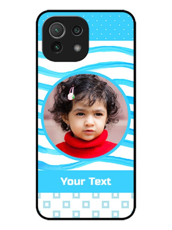 Custom Xiaomi Mi 11 Lite NE 5G Custom Metal Phone Case - Simple Blue Case Design