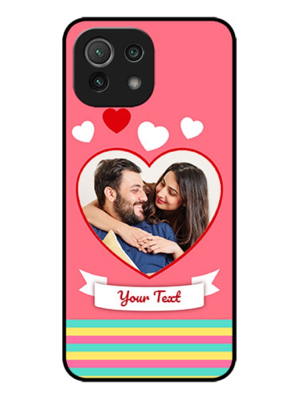 Custom Xiaomi Mi 11 Lite NE 5G Custom Metal Phone Case - Love Shapes Doodle Design
