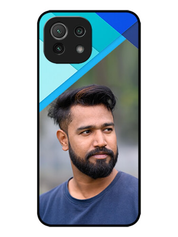 Custom Xiaomi Mi 11 Lite NE 5G Custom Metal Phone Case - Blue Pattern Design