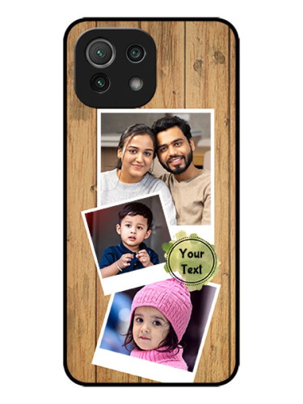 Custom Xiaomi Mi 11 Lite NE 5G Custom Metal Phone Case - Wooden Texture Design