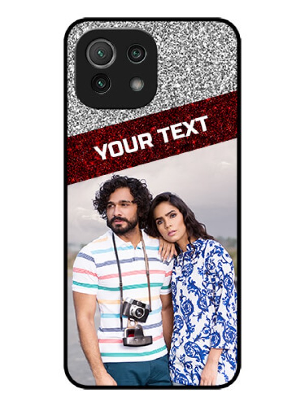 Custom Xiaomi Mi 11 Lite NE 5G Custom Metal Phone Case - Image Holder With Glitter Strip Design