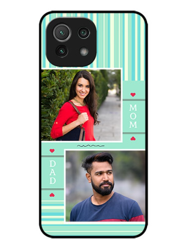 Custom Xiaomi Mi 11 Lite NE 5G Custom Metal Phone Case - Mom and Dad Pic Design