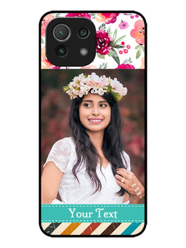 Custom Xiaomi Mi 11 Lite NE 5G Custom Metal Phone Case - Water Colors Floral Design