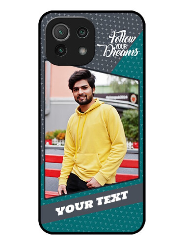 Custom Xiaomi Mi 11 Lite NE 5G Custom Metal Phone Case - Background Pattern Design With Quote