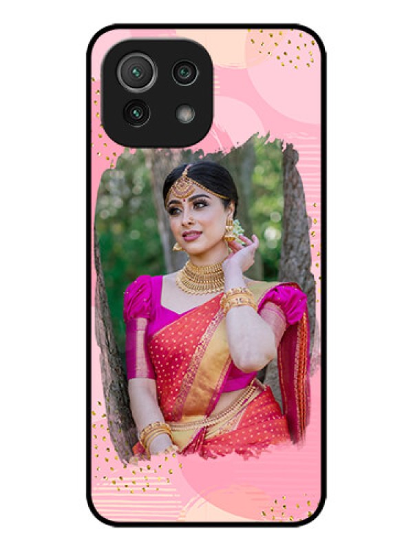 Custom Xiaomi Mi 11 Lite NE 5G Custom Metal Phone Case - Gold Glitter Splash Design