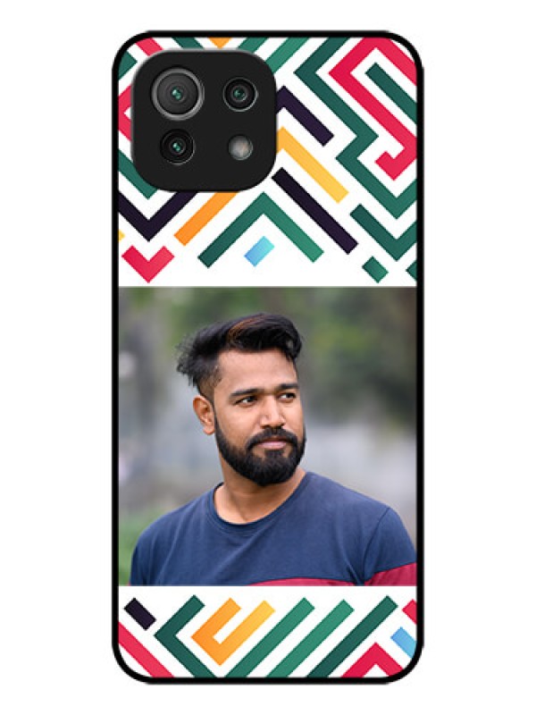 Custom Xiaomi Mi 11 Lite NE 5G Custom Metal Phone Case - Colorful Maze Pattern Design