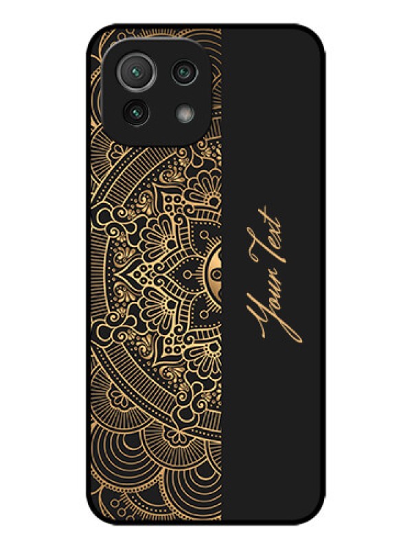 Custom Xiaomi Mi 11 Lite NE 5G Custom Metal Phone Case - Mandala Art With Custom Text Design