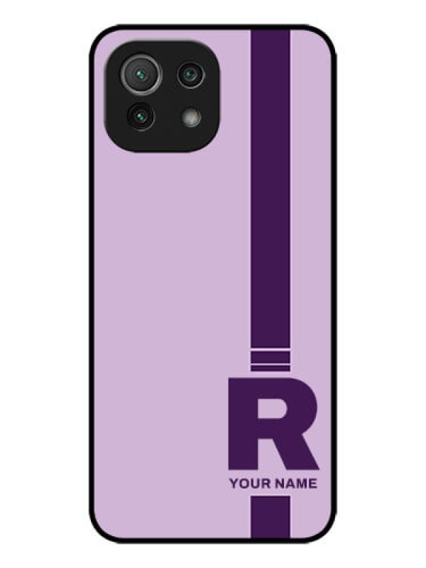 Custom Xiaomi Mi 11 Lite NE 5G Custom Metal Phone Case - Simple Dual Tone Stripe With Name Design