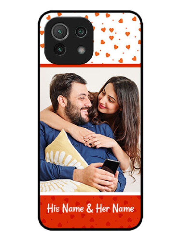 Custom Xiaomi Mi 11 Lite Custom Metal Phone CaseOrange Love Symbol Design