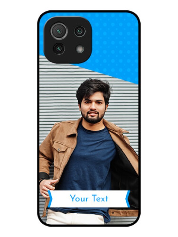 Custom Xiaomi Mi 11 Lite Custom Metal Phone CaseSimple Blue Color Design