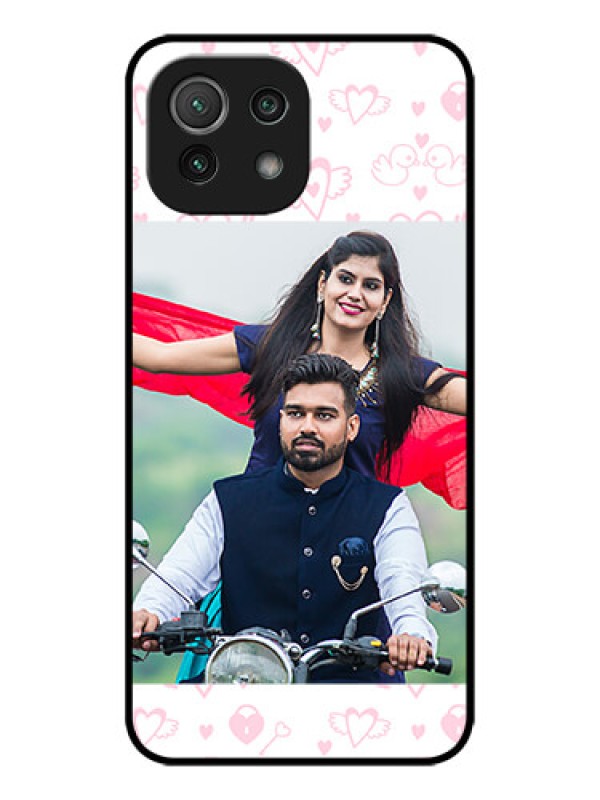 Custom Xiaomi Mi 11 Lite Custom Metal Phone CasePink Flying Heart Design