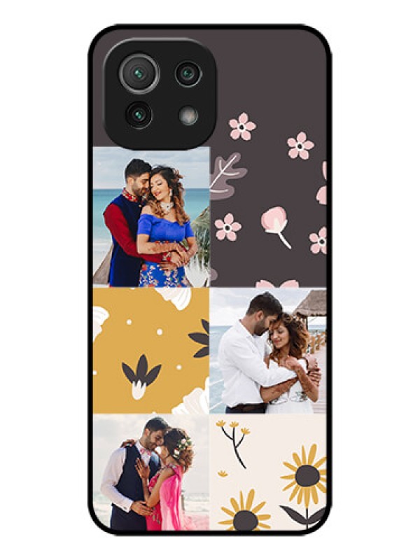 Custom Xiaomi Mi 11 Lite Custom Metal Phone Case3 Images With Floral Design