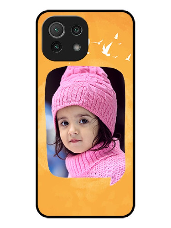 Custom Xiaomi Mi 11 Lite Custom Metal Phone CaseWater Color Design With Bird Icons