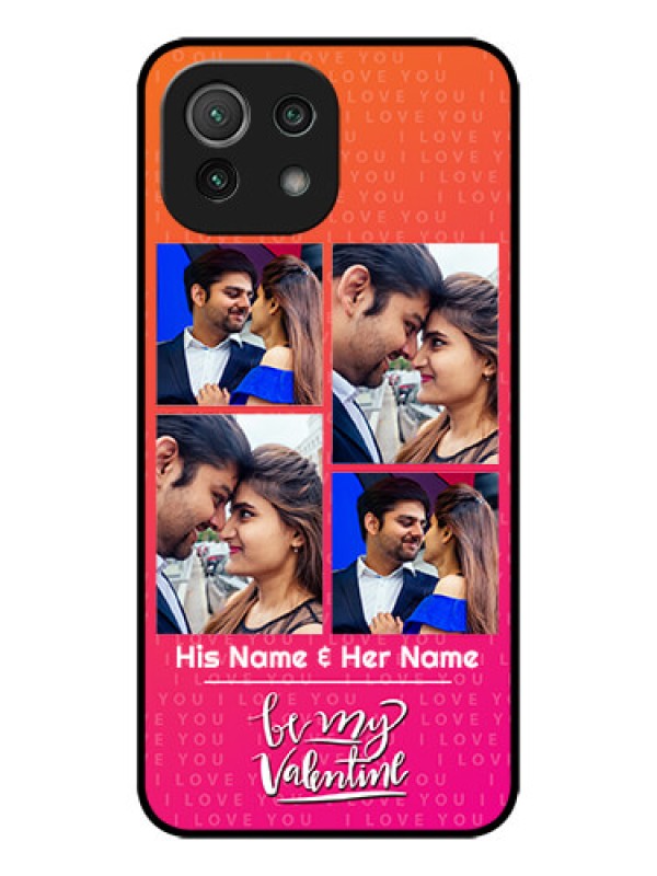 Custom Xiaomi Mi 11 Lite Custom Metal Phone CaseI Love You Pink Design