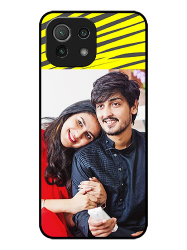 Custom Xiaomi Mi 11 Lite Custom Metal Phone CaseYellow Abstract Design