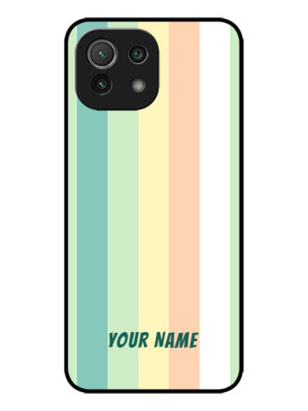 Custom Xiaomi Mi 11 Lite Custom Metal Phone CaseMulti - Colour Stripes Design