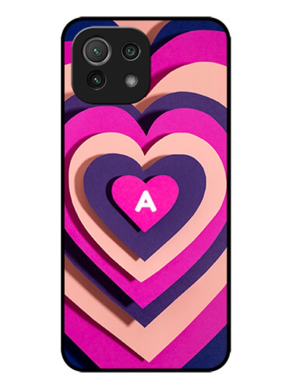 Custom Xiaomi Mi 11 Lite Custom Metal Phone CaseCute Heart Pattern Design