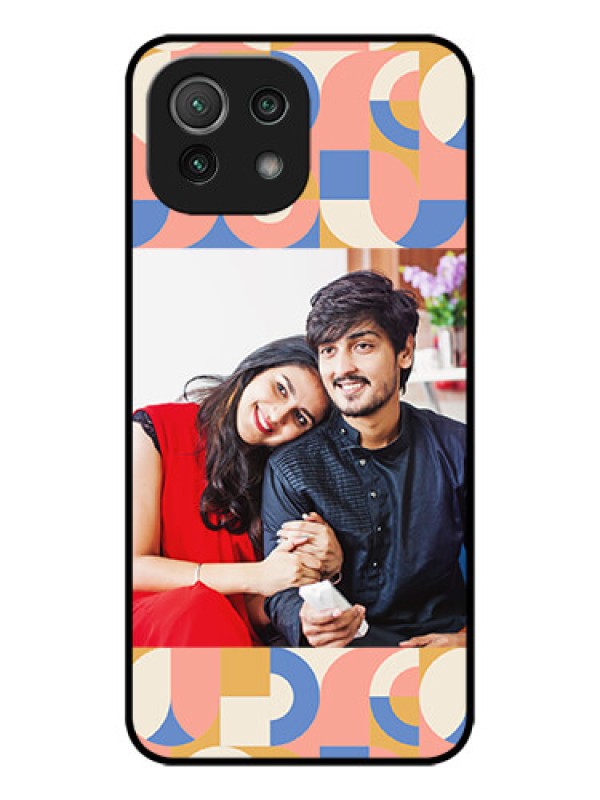 Custom Xiaomi Mi 11 Lite Custom Metal Phone CaseSemi - Circle Maze Pattern Design