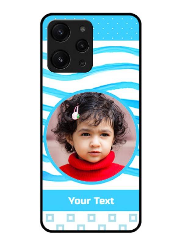 Custom Redmi 12 4G Custom Metal Phone CaseSimple Blue Case Design