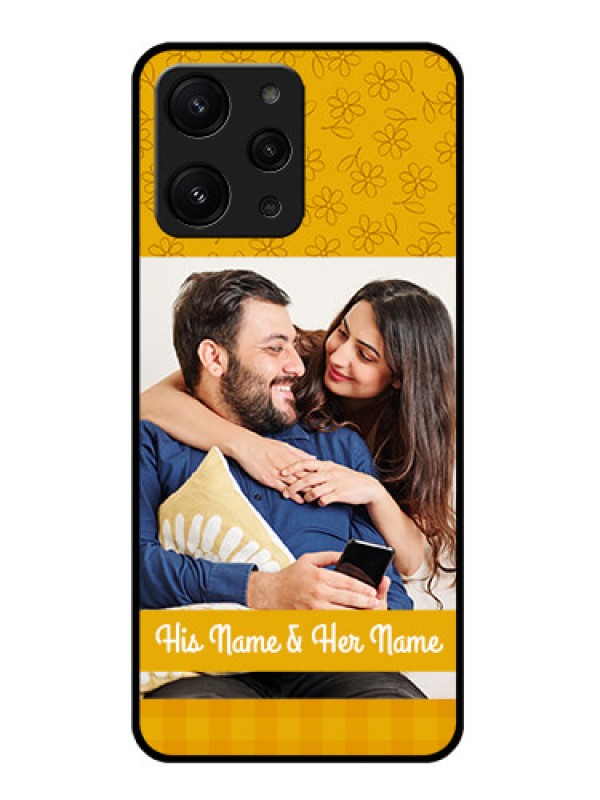 Custom Redmi 12 4G Custom Metal Phone CaseYellow Floral Design