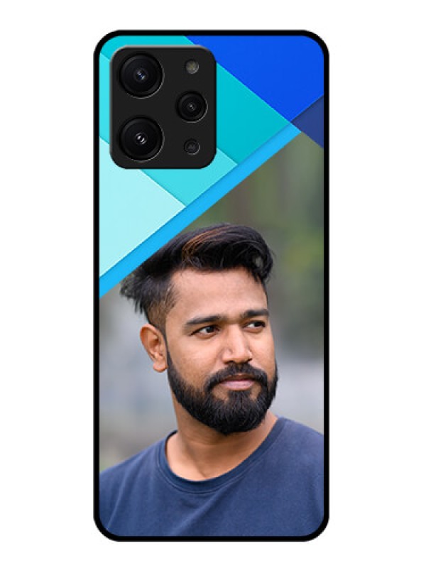 Custom Redmi 12 4G Custom Metal Phone CaseBlue Pattern Design