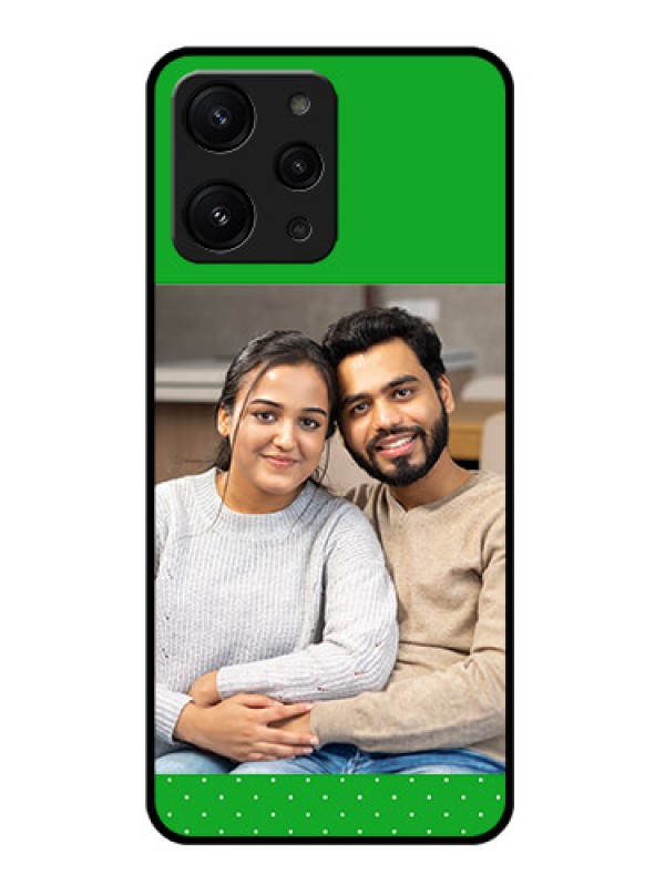 Custom Redmi 12 4G Custom Metal Phone CaseGreen Pattern Design