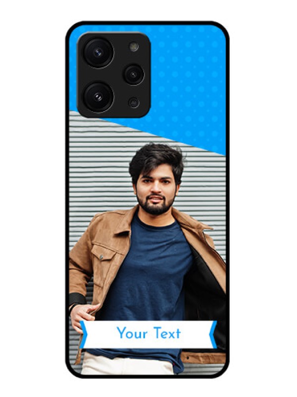 Custom Redmi 12 4G Custom Metal Phone CaseSimple Blue Color Design