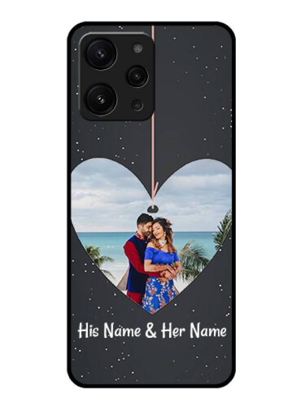 Custom Redmi 12 4G Custom Metal Phone CaseHanging Heart Design