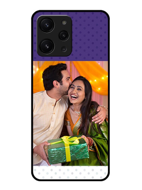 Custom Redmi 12 4G Custom Metal Phone CaseViolet Colored Pattern Design