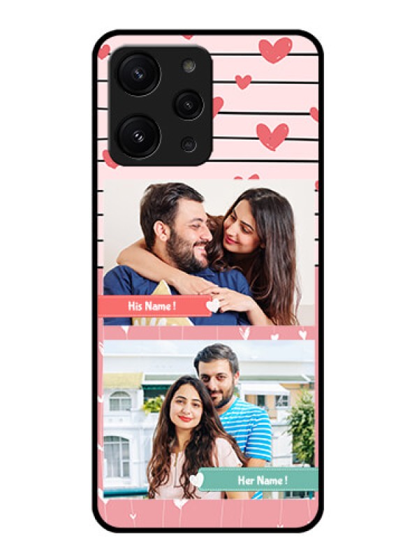 Custom Redmi 12 4G Custom Metal Phone CasePhoto With Heart Design