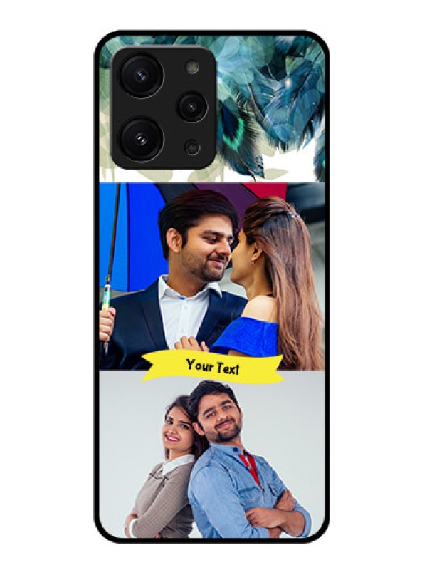 Custom Redmi 12 4G Custom Metal Phone CaseImage With Boho Peacock Feather Design