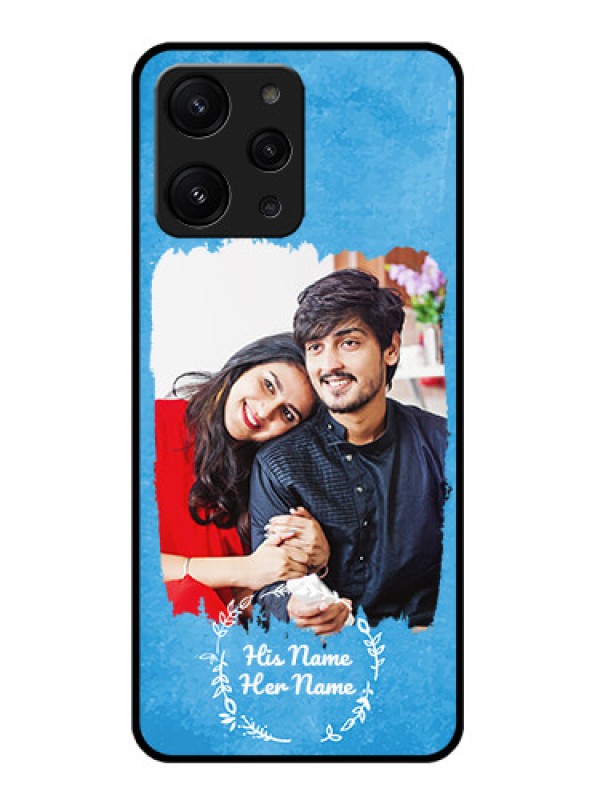 Custom Redmi 12 4G Custom Metal Phone CaseBlue Color Vintage Design